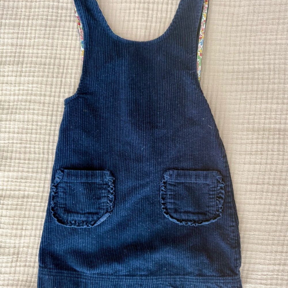 Mini Boden Navy Blue Corduroy Dress EUC 5/6